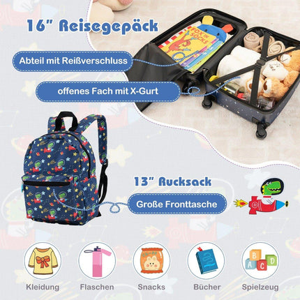 Dětská 5dílná sada zavazadel s kufrem 16"" a batohem
