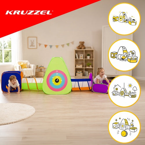 Kids' 5-in-1 Tent Set with Tunnels and 100 Balls