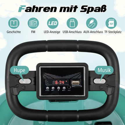 Dětské elektrické narážecí autíčko 6V – otáčení 360°, světla, hudba