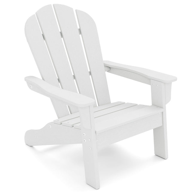 Dětské křeslo Adirondack, HDPE, ergonomická opěrka, bílá