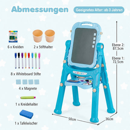 Kids Adjustable 4-in-1 Art Easel with Accessories