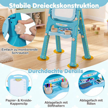 Kids Adjustable 4-in-1 Art Easel with Accessories