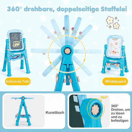 Kids Adjustable 4-in-1 Art Easel with Accessories