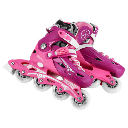 Kids Adjustable Inline Skates, Pink, Size 31–34