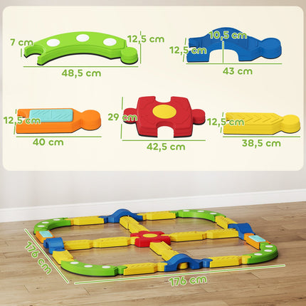 Kids Balance Beam, Interactive, Non-Slip, Colorful Plastic
