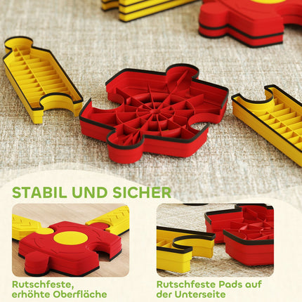 Dětská balanční kladina, variabilní sestava, plast, žlutá/červená