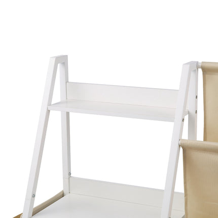 Kids Bookshelf, 3-Tier Sling Book Rack, 7 Compartments