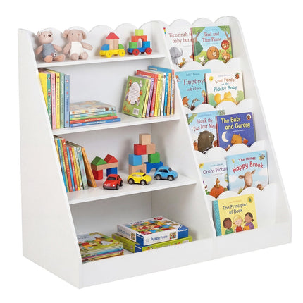 Kids Bookshelf & Toy Organizer with 5 Scalloped Tiers