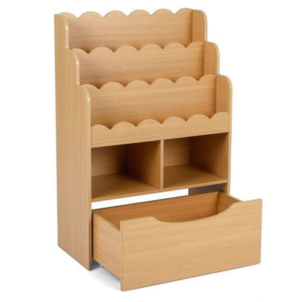Kids Bookshelf with Toy Storage, 5-Tier Wooden Bookcase