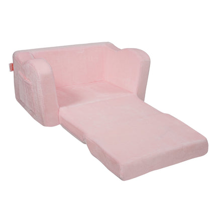 Kids Convertible Sofa Chair, Fold-Out Lounger, Pink