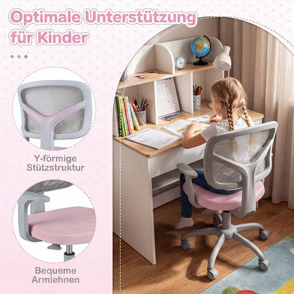 Kids Desk Chair with Adjustable Height and Swivel Wheels