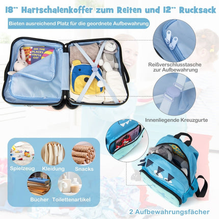 Dětský cestovní set s dinosaury a batohem, 12"+18"