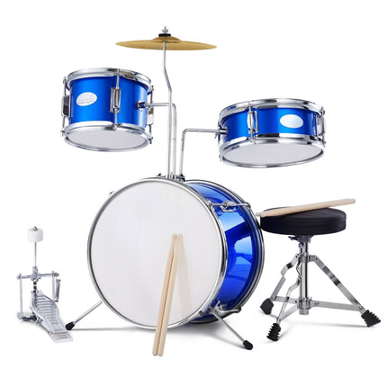 Kids Drum Set, 3-Piece 14-Inch with Throne, Cymbal, Pedal