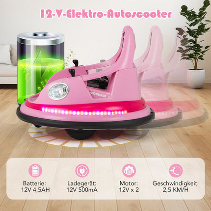 Dětské elektrické narážecí autíčko 12V, dálkové ovládání a joysticky, růžová