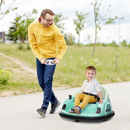 Dětské elektrické narážecí autíčko, otáčení 360°, 2 km/h, zelená
