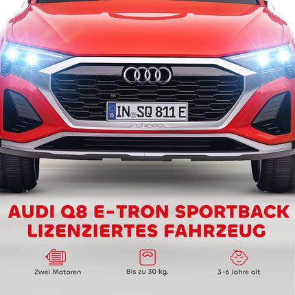 Dětské elektrické auto Audi Q8 12V, dálkové ovládání, světla, hudba, červené