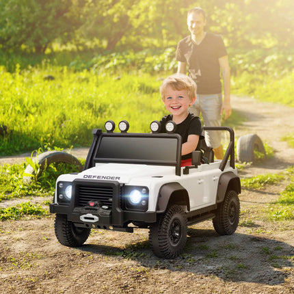 Dětské elektrické autíčko, baterie 12V, dálkové ovládání, bílá