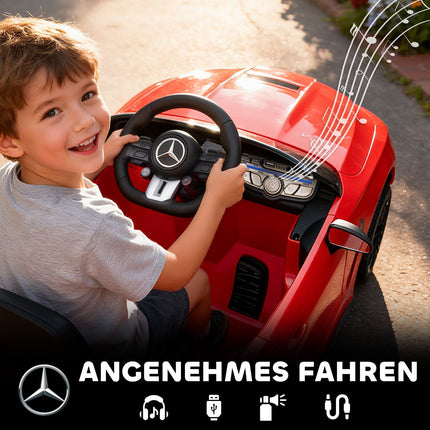 Dětské elektrické autíčko, design Mercedes, 12V, ovládání, LED, červená