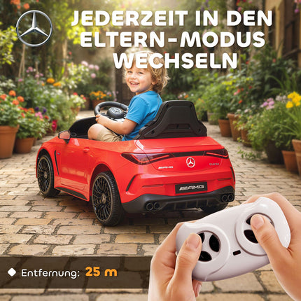 Dětské elektrické autíčko, design Mercedes, 12V, ovládání, LED, červená