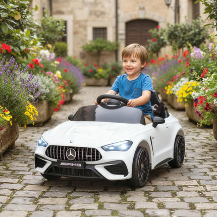 Dětské elektrické autíčko, design Mercedes, 12V, ovládání, LED, bílá