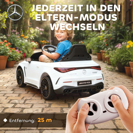 Dětské elektrické autíčko, design Mercedes, 12V, ovládání, LED, bílá