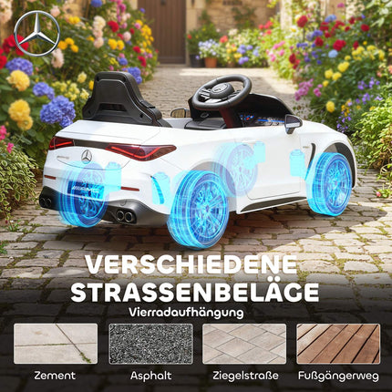Dětské elektrické autíčko, design Mercedes, 12V, ovládání, LED, bílá