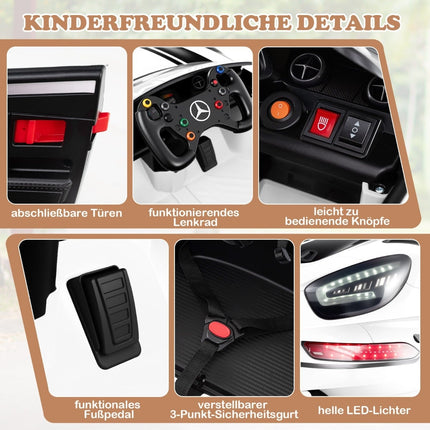 Dětské elektrické autíčko s dálkovým ovládáním – Mercedes-AMG GT3, 12V, bílá
