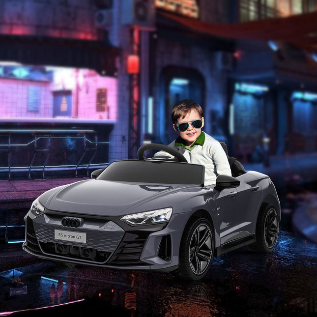 Dětské elektrické auto s dálkovým ovládáním, pásem a hudbou, šedé