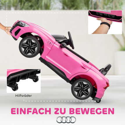 Dětské elektrické autíčko s dálkovým ovládáním, pás, hudba, růžová, 3-5 let