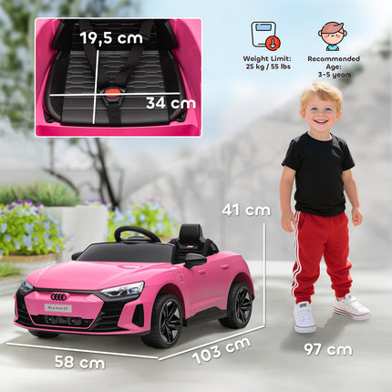 Dětské elektrické autíčko s dálkovým ovládáním, pás, hudba, růžová, 3-5 let