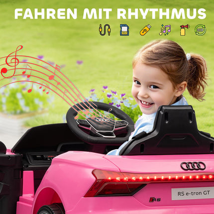 Dětské elektrické autíčko s dálkovým ovládáním, pás, hudba, růžová, 3-5 let