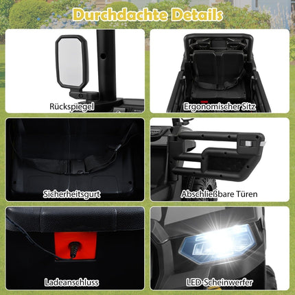 Dětský elektrický sklápěč s dálkovým ovládáním, 12V, černá