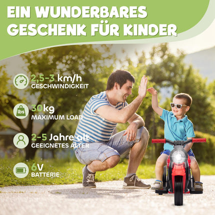 Dětská elektrická motorka, 6V s hudbou, 2.5-3 km/h, věk 2-5