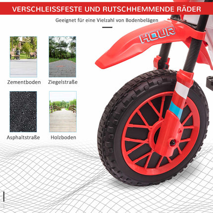 Kids' Electric Motorcycle, Red/White, 45 Min Ride Time