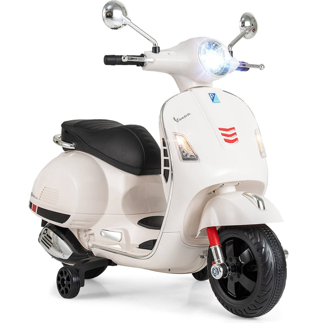 Dětská elektrická motorka s LED světly a klaksonem – bílá