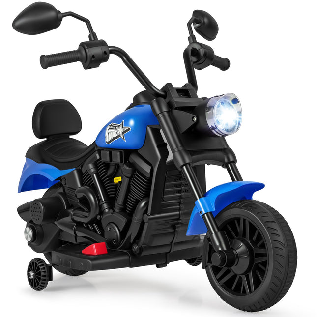 Kids Electric Motorcycle with Music, Headlights, Foot Pedals