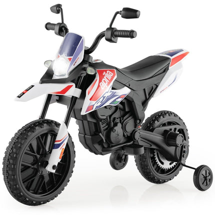 Dětská elektrická motorka s pomocnými kolečky, hudba, baterie 12V