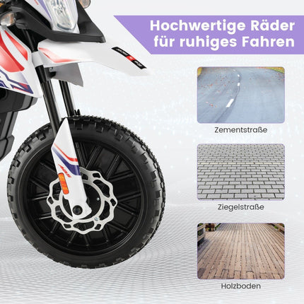 Dětská elektrická motorka s pomocnými kolečky, hudba, baterie 12V