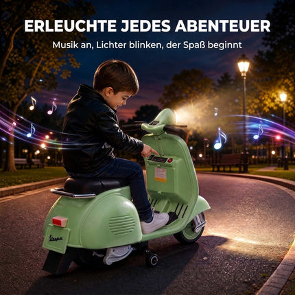 Kids Electric Motorcycle with Training Wheels, USB, Music