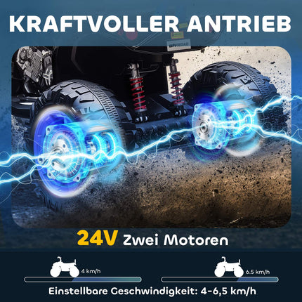 Dětská elektrická čtyřkolka, 24V, 4 kola, USB, MP3, 6.5 km/h