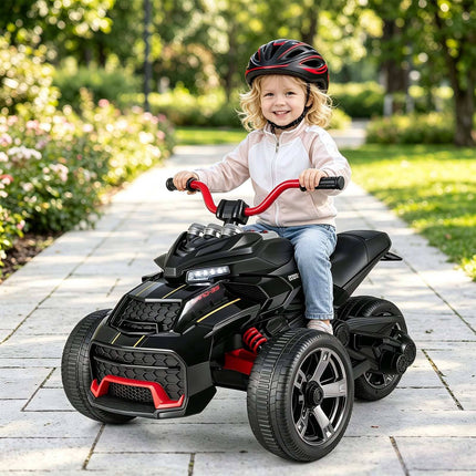 Kids' Electric Quad Bike, 12V, Black, 3-7 km/h