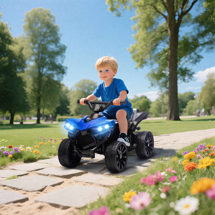 Dětská elektrická čtyřkolka, motor 6V, hudba a světla, modrá