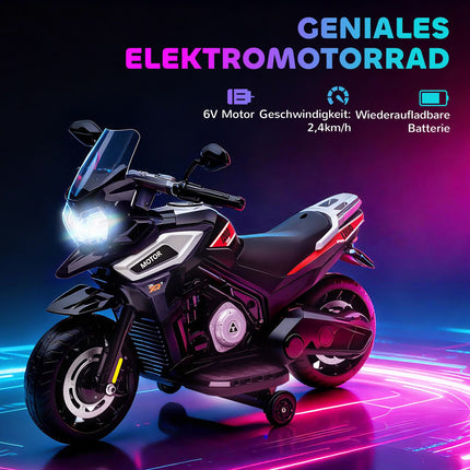 Dětská elektrická motorka, 18-36 měsíců, černá