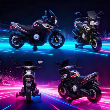 Dětská elektrická motorka, 18-36 měsíců, černá