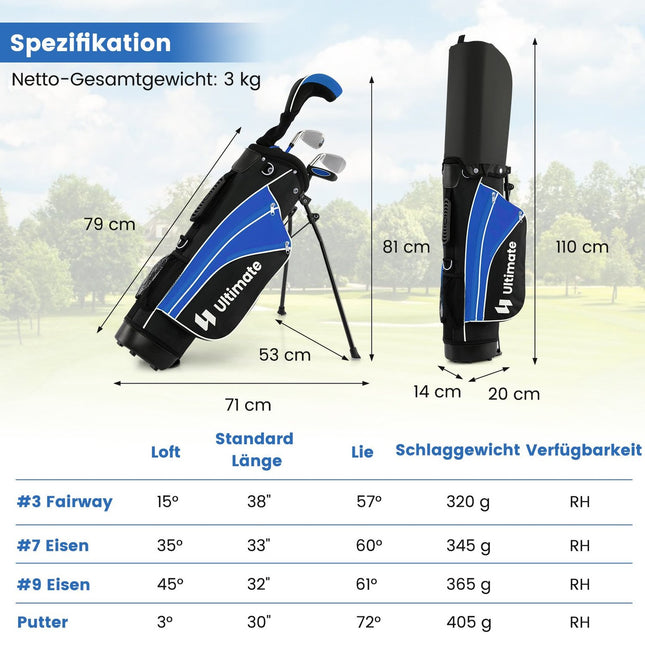 Dětská sada golfových holí pro praváky, 11-13 let, modrá