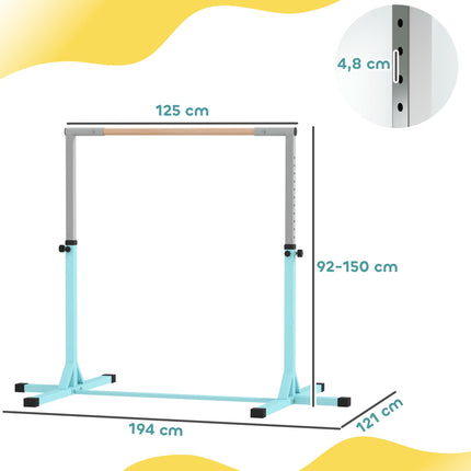 Dětská gymnastická hrazda, 13 nastavitelných úrovní, 75 kg