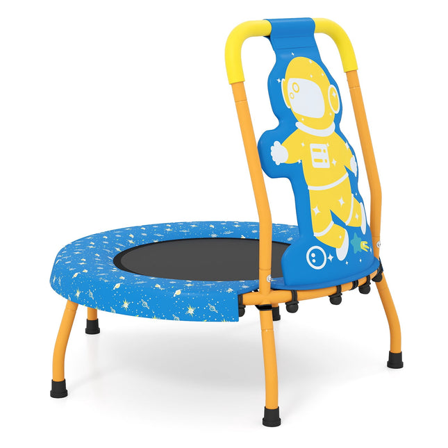 Dětská trampolína do interiéru s madlem, 71cm, motiv astronaut