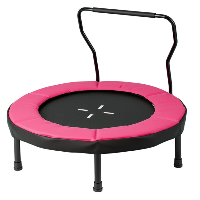 Dětská trampolína do interiéru s odnímatelným madlem, 102 cm, růžová