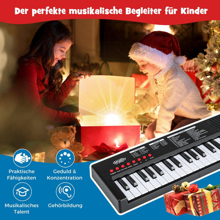 Dětský keyboard, 37 kláves, 8 rytmů a zvuků, černý