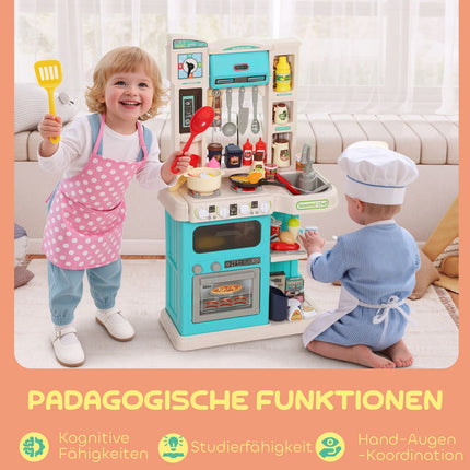 Dětská kuchyňka, 92 dílů, plast, 3-6 let, zelená